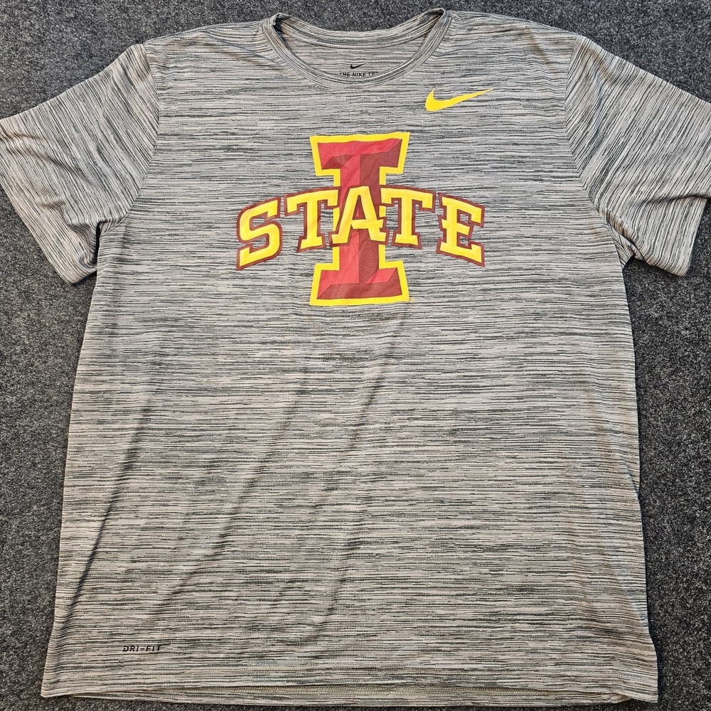 Nike Dri-Fit Iowa State Cyclones T-Shirt Mens XXL Gray Athletic Performance Tee